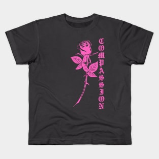 Compassion rose in pink Kids T-Shirt